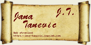 Jana Tanević vizit kartica
